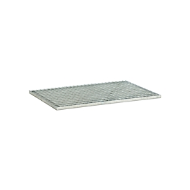 Grille en acier pour bacs à palettes en PE CEMO 220/2, 425/4 et 425/4e, L 1200 x P 800 x H 30 mm, jusqu'à 600 kg