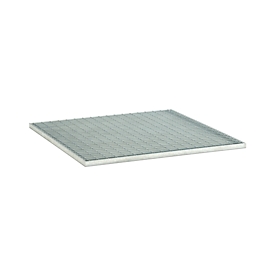 Grille en acier pour bacs à palettes en PE CEMO 220/4 et 400/4, L 1200 x P 1200 x H 30 mm, jusqu'à 1200 kg