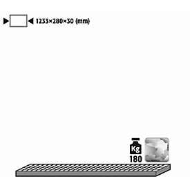 Grille pour armoires à bouteilles de gaz sous pression asecos, en acier, L 1233 x P 280 x H 30 mm, jusqu'à 180 kg