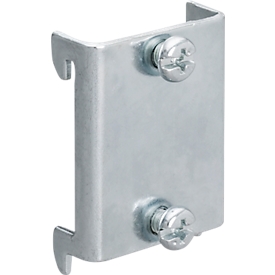 Grondplaat WFI, voor montage van geperforeerde platen met gatmaat 9 x 9 mm &amp; gatafstand 38 mm, B 34 x H 40 mm, staal, 5 stuks