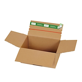 Grünmarie® verzenddozen, 200 x 150 x 100 mm, pallet-geoptimaliseerd, automatische bodem, tot 20 kg, 100 % recyclebaar, FSC® golfkarton, bruin, 20 stuks