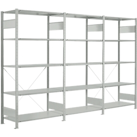 Grundregal H 2000 x B 1000 x T 400 mm , lichtgrau, mit 5 Böden