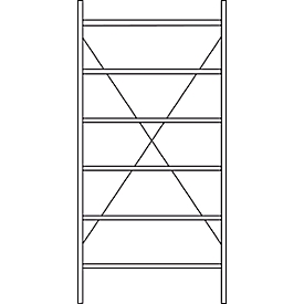Grundregal R 3000, 6 Böden, B 1055 mm x T 300 mm, Böden lackiert