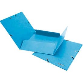 Gummibandmappe Biella, DIN A4, bis 200 Blatt, L 318 x B 242 x H 5 mm, Karton, hellblau, 5 Stück 