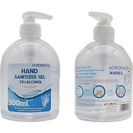Händedesinfektionsgel Acropaq Hand Sanitizer Gel, bakterizid & begrenzt viruzid, 500 ml, in Pumpspender