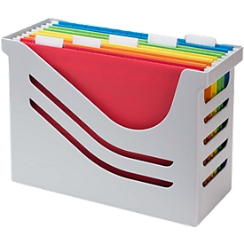 Hängeregisterbox Jalema Re-Solution A4 für 15 Hängemappen, inkl. 5 Mappen, grau