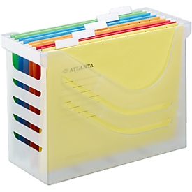 Hängeregisterbox Jalema Re-Solution A4 für 15 Hängemappen, inkl. 5 Mappen, weiß-transparent