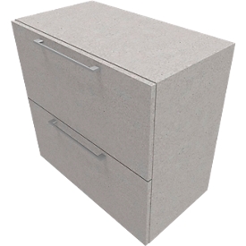 Hängeregisterschrank SOLUS PLAY, 2 Ordnerhöhen, B 800 x T 440 x H 748 mm, Ceramic grey