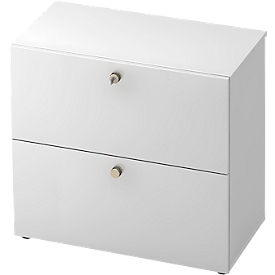 Hängeregistraturschrank TOPAS LINE, 2 Ordnerhöhen, mit Vollauszug, weiß/weiß