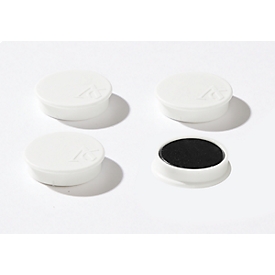 Haftmagnete, Ø 40 mm, Haftkraft ca. 1200 g, 4 Stück, weiß