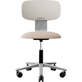 HÅG Tion 2140 siège de bureau, HÅG inBalance®, hauteur réglable 408 - 542 mm, inclinable, siège rembourré, roulettes universelles, beige/gris, sans accoudoirs