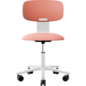 HÅG Tion 2140 siège de bureau, HÅG inBalance®, hauteur réglable 408 - 542 mm, inclinable, siège rembourré, roulettes universelles, rose clair, sans accoudoirs