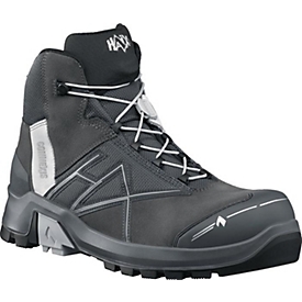 HAIX Sicherheitsstiefel Connexis® GTX mid, Gr. 9,5 (44), S3 HRO HI CI WR SRC, Veloursleder-Textil, GORE-TEX®, grau/silber