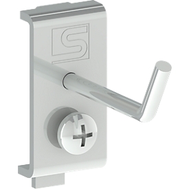 Haken R1 für Arbeitstisch TRESTON Quick Edge, bis 10 kg, ESD-leitfähig, reinraumgeeignet, Ø 4 x L 50 mm, Stahl galvanisiert, 5 Stück