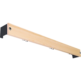 Hakenlijst voor kleedkamerbanksysteem, 1015 mm lang, hout, antraciet