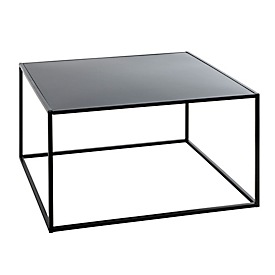 HAKU bijzettafel MELBURNE 3, vierkant, stalen buis met poedercoating, metalen legbord met poedercoating, B 700 x D 700 x H 400 mm, zwart