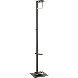 HAKU kapstok - 8 haken - buis van gepoedercoat staal/metaal - B 350 x D 410 x H 1750 mm - met parapluhouder - zwart