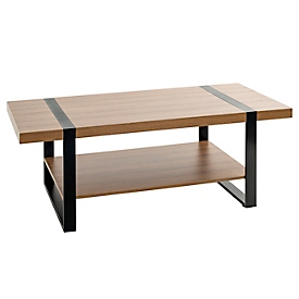 HAKU Table basse, rectangulaire, panneau de particules mélaminé, L 1200 x P 600 x H 450 mm, chêne foncé/noir