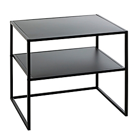 HAKU Table d'appoint, rectangulaire, tube d'acier peint par poudrage, tablettes en métal peint par poudrage, L 500 x P 400 x H 450 mm, noir