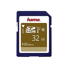 Hama 00124135 - 32 Go - SDHC - Classe 10 - UHS-I - 80 Mo/s - Class 1 (U1)