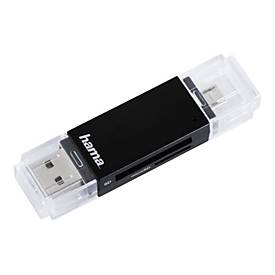 Hama "Basic" USB 2.0 OTG - Kartenleser (SD, microSD, SDHC, microSDHC, SDXC, microSDXC) - USB 2.0