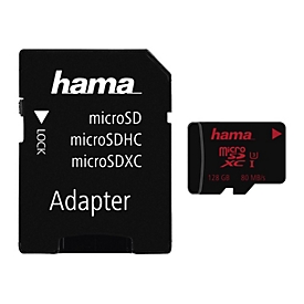 Hama - Flash-Speicherkarte (microSDXC-an-SD-Adapter inbegriffen) - 128 GB - UHS Class 3 - microSDXC UHS-I