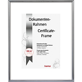 Hama Fotorahmen Sevilla, A4, für die Wandmontage, B 210 x H 297 mm, Kunststoff, silber-matt