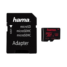 Hama microSDXC 64GB - 64 Go - MicroSDXC - Classe 3 - UHS - 80 Mo/s - 30 Mo/s