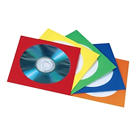 Hama Paper Protection Sleeves - CD-/DVD-Hülle - Kapazität: 1 CD/DVD - Blau, Gelb, Rot, grün, orange (Packung mit 100)