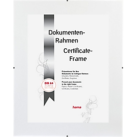Hama Porte-photos Clip-Fix, A4, sans cadre, L 210 x H 297 mm, verre, transparent