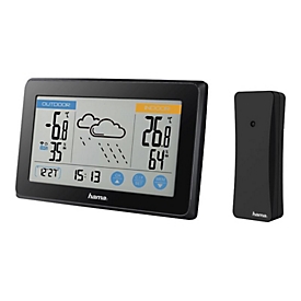 Hama Touch - Noir - Hygromètre d'intérieur - Thermomètre d'intérieur - Hygromètre extérieur - Thermomètre d'extérieur - 20 - 95% - 20 - 95% - -10 - 50 °C - -40 - 60 °C