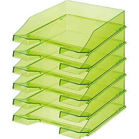 HAN Ablagekorb, DIN C4, Kunststoff, 6 Stück, grün-transparent