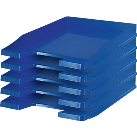 HAN Corbeille à courrier, DIN C4, plastique, 5 pièces, bleu