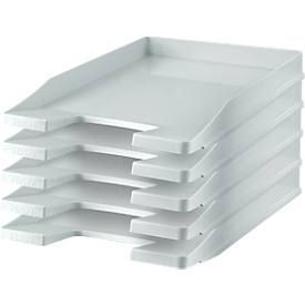 HAN Filing basket, DIN C4, plastic, 5 pieces, light gray