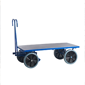 Hand pallet truck, for indoor use, without drop sides, 2000 x 1000 mm, solid rubber
