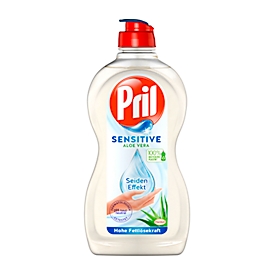 Handafwasmiddel Pril Sensitive Aloë Vera, hoog vetoplossend vermogen, bijzonder huidvriendelijk, 450 ml in recyclingfles