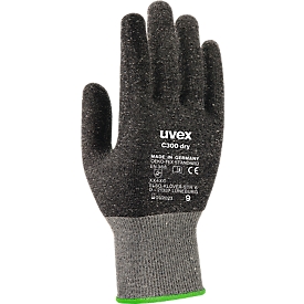 Handschoen met snijbescherming uvex C300 dry, Bamvoeviscose/glas, Klasse 3/C, EN 388:2016 XX4XC, 10 paar, maat 9