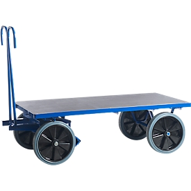 Handtrekwagen, zonder boorden, 1000 x 700 mm, massief rubber