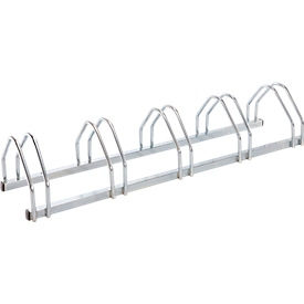 Hanger parker, 1-sided, for tires with B 35-55 mm, W 1330 x D 330 x H 260 mm, steel hot-dip galvanized, 5 parking spaces, mounted