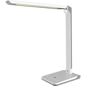 Hansa-by-styro Lumina LED-Tischleuchte, dimmbar, zuschaltbarer Lichtsensor, 3 Farbtemperaturen, Weiß