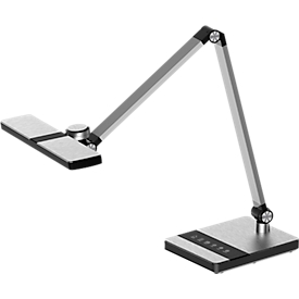 Hansa Nimbus LED tafellamp, traploos dimbaar, met tiptoetsbediening, zilver