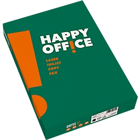 Happy Office Kopierpapier, DIN A4 quer, 80 g/m², reinweiss, 2500 Blatt
