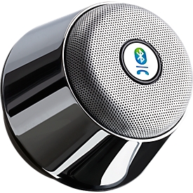 Haut-parleur Bluetooth Chrome, avec radio FM intégrée, fonction mains-libres
