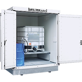 Hazardous material container SAFE Tank 400 KTC, insulated, RAL 9002 grey-white, W 2100 x D 2170 x H 2650 mm