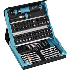 HAZET Bitsortiment SmartCase 2200SC-1, 69-teilig, Schlitz/PH/PZD/6Kt, farbcodiert, 1/4" Antrieb