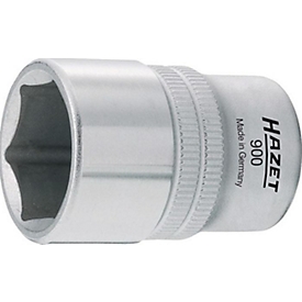 HAZET dopsleutel 900-8, 1/2 inch, SW 8 mm, L 38 mm, zeskant, CV-staal, verchroomd, DIN 3124/ISO 2725-1