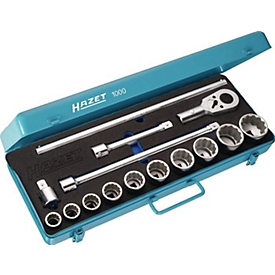 HAZET dopsleutelset 1000, 15-delig, 3/4 inch aandrijving, 12-punts, SW 22-50 mm, plaatstalen doos