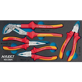 HAZET gereedschapsmodule 163-226/4, set van 4 tangen, geïsoleerd, B 342 x D 172 mm