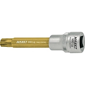 HAZET inbus 990-10, interne multipoint inbus M10, 1/2 inch, L 53 mm, TiN-gecoat, speciaal staal