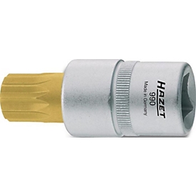 HAZET inbus 990-5, inwendige multipoint M5, 1/2 inch vierkantaandrijving, L 52 mm, TiN-gecoat